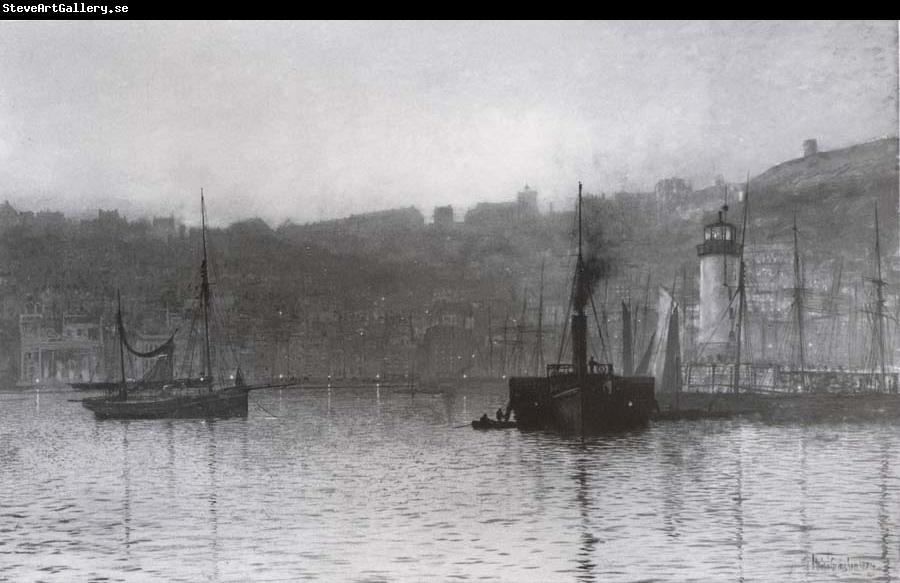 Atkinson Grimshaw Nightfall in the Harbour Scarborough